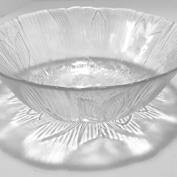 Arcoroc Canterbury Crocus Clear Glass 6” Cereal Salad Bowls Set Of 4 - Picture 1 of 5